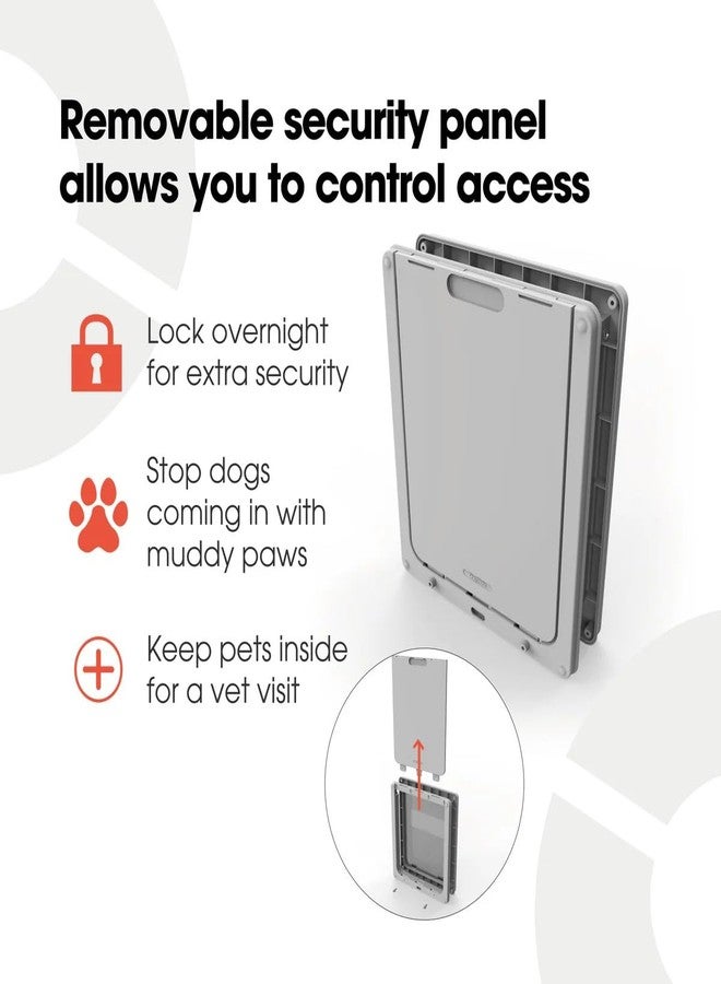 Dog Mate Lockable Medium Dog Door (215G) - Flap for Medium Dogs and Large Cats, for UPVC, Wall and Wood, Securely Designed for Your Pets, Grey - Image 4